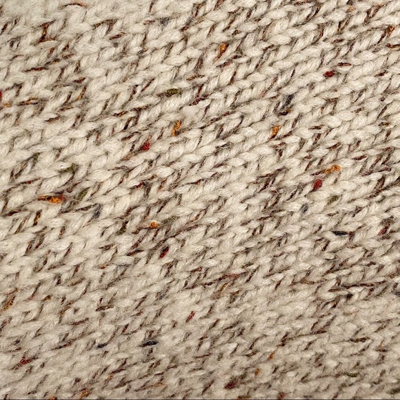 Club Monaco cream tan chunky knit ribbed turtleneck poncho sweater - Picture 6 of 10